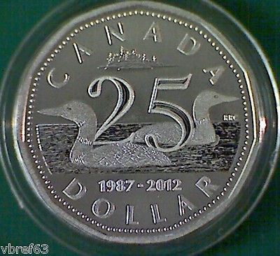   Loonie $1 Coin 25th anniversary 99.99% Silver FREE WORLDWIDE ship