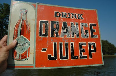 VINTAGE SCARCE ORANGE JULEP SODA DRINK BEVERAGE VERY RARE EMBOSSED 