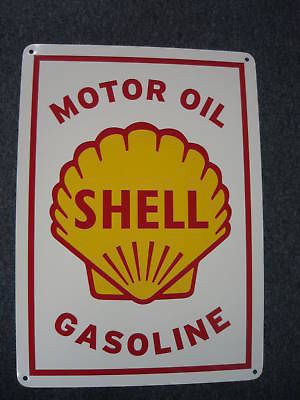 shell motor oil gasoline vintage metal sign 