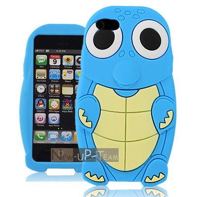 3d turtle blue silicone gel soft case cover skin film