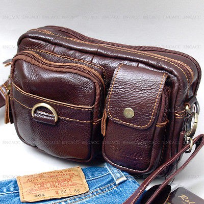 New Leather Mens Fanny Waist Packs Bag Wallet Business Messenger 