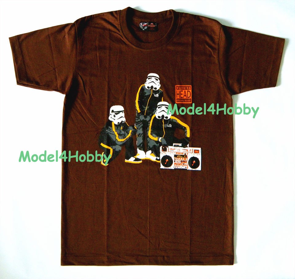   Shirt Dark Brown Sz M L XL STORM TROOPER RADIO CD PLAYER HIPHOP SPORTS