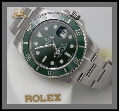 2012 ROLEX GREEN CERAMIC SUBMARINER 116610V IN STAINLESS * SCRAMBLED 