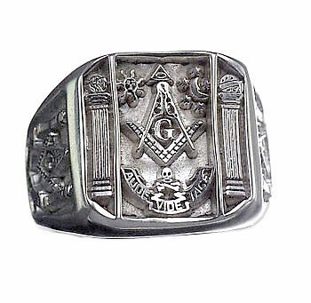 NEW SOLID REAL STERLING SILVER .925 free mason MASONIC RING jewelry 