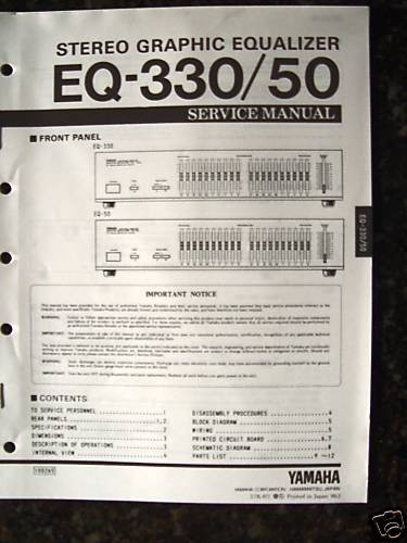 yamaha eq 330 50 graphic eq service manual paper time