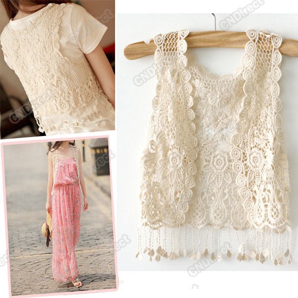 New Fashion Waistcoat Cardigan Girl Lady Crochet Tassel Shrug Top 