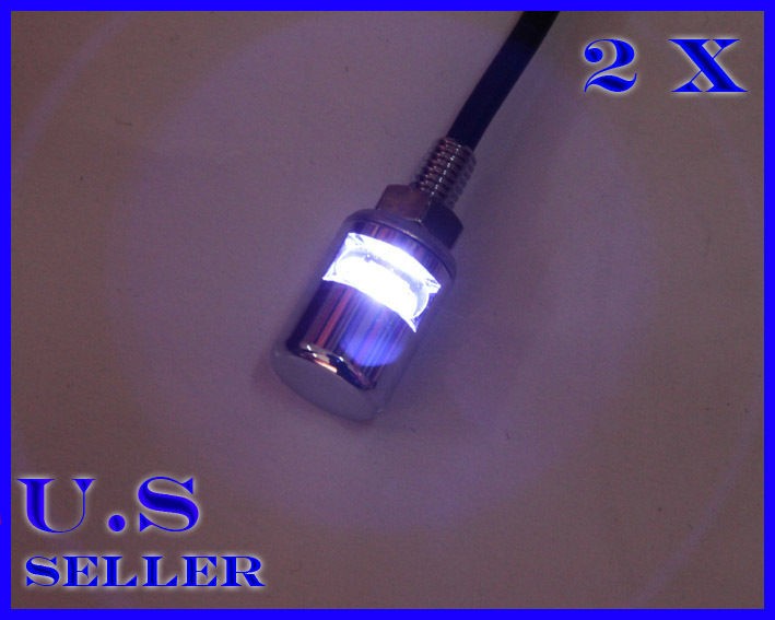 white led motorcycle car license plate bolt light