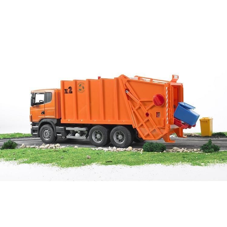 new bruder scania r series garbage truck orange 03560 time