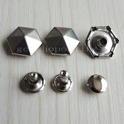 50 100 300 PCS Hexagon Rapid Rivets Stud For Handbag bag clothes Shoes 