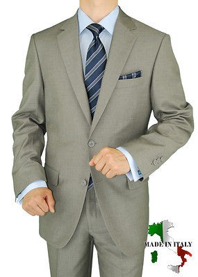 NEW GINO VALENTINO $1698 MENS SUIT WOOL SILK 56002/130 2 #103 LIGHT 