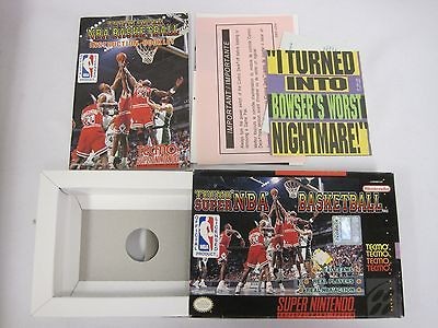 super nintendo tecmo nba basketball snes box only 