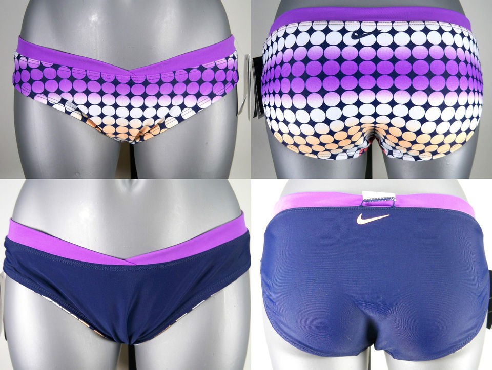   NIKE Reversible Polka Dot/Solid Low Rise Brief Bikini BOTTOM ONLY $40