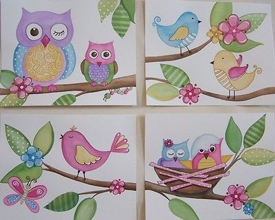 OWLS LOVE NATURE CIRCO HAYLEY GIRL BIRDS KIDS BABY PINK PURPLE NURSERY 