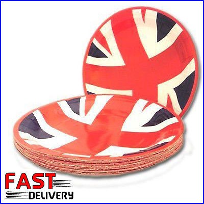   British Union Jack Paper Plates 9 Diamond Jubilee Olympic Tableware