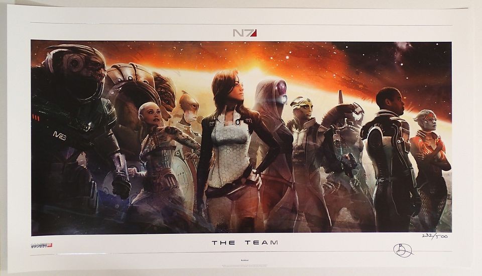 Mass Effect 2   The Team Oversized Special Edition Lithograph