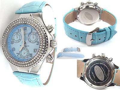   DTMS01 TECHNODIAMOND TM CHRONOGRAPH BABY BLUE MOP WATCH WOMEN