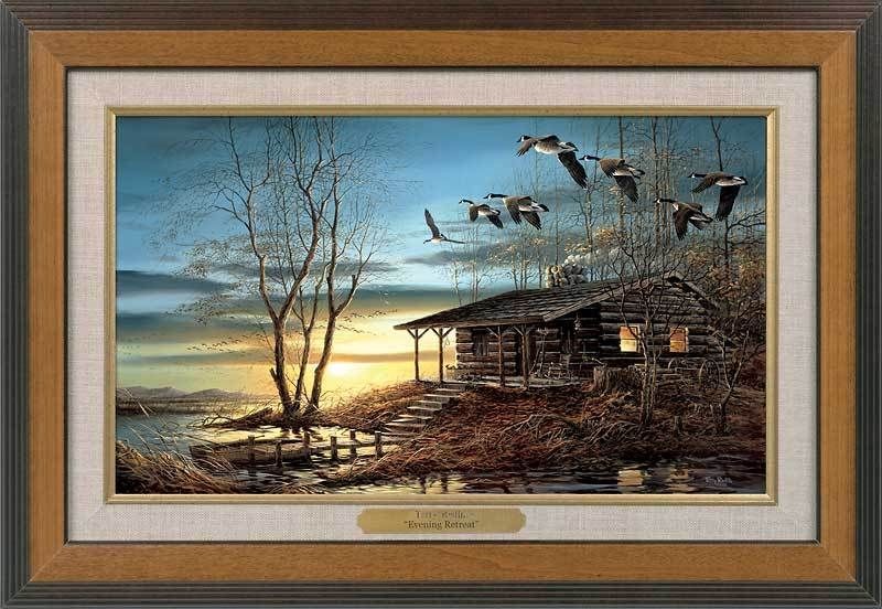 terry redlin walnut framed print 5714491910 evening retreat one day