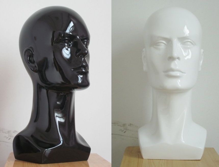 Male black white 18 Mannequin Head Torso bust for Display cap hat 