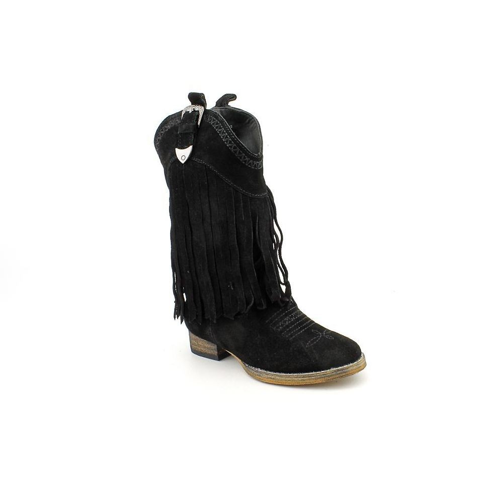 Volatile Hilly Youth Kids Girls Size 3 Black Regular Suede Western 