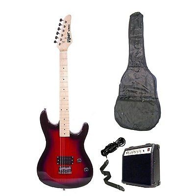 Viper 39 Inch Wine Red Sunburst Electric Guitar & 10 Watt Amp 