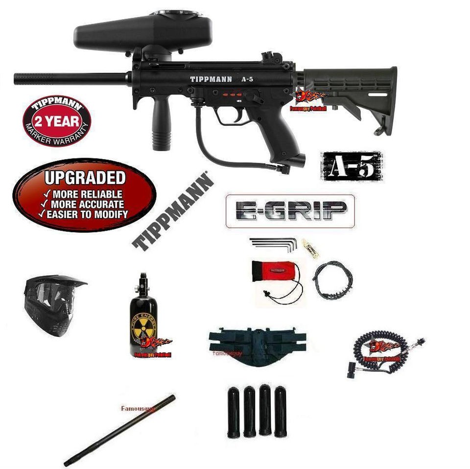 2011 Tippmann A 5 A5 HE EGRIP 16 Inch Pack Paintball N2