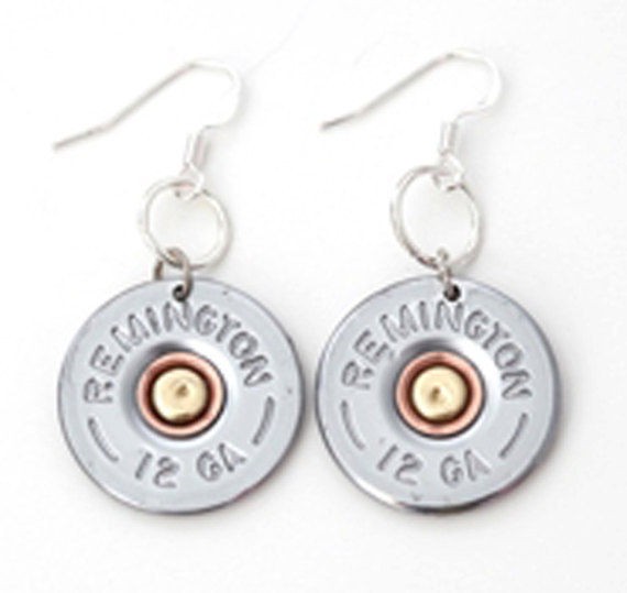 12 Gauge Shotgun Nickel Bullet Earrings Remington