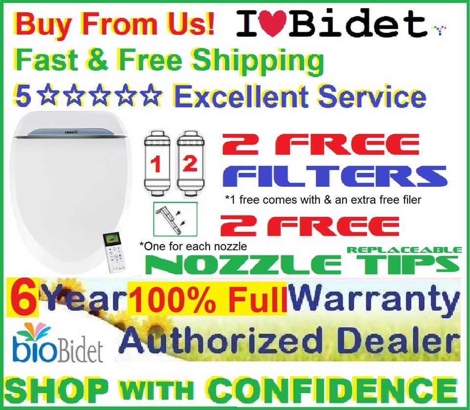   FREE FILTERS+2NOZZL​E TIPS Bio Bidet USPA 6800 Bidet Toilet Seat