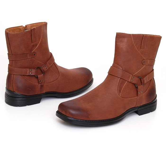 Mens Boots Dress or Casual Riding Style Leather Lined Shoes High Ankle 