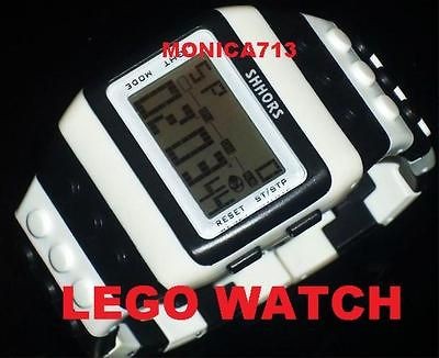 NEW LARGE CHUNKY TOY BRICK WATCH SHHORS RETRO STYLE DIGITAL FREE P&P 