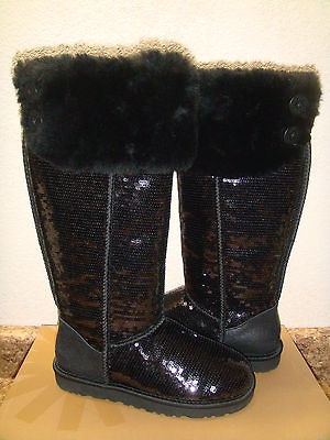 UGG OVER THE KNEE BAILEY BUTTON SPARKLES BLACK US 6 / EU 37 / UK 4.5