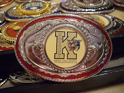 150) UNIVERSITY OF KENTUCKY WILDCATS COLLEGE SILVER BELT BUCKLE