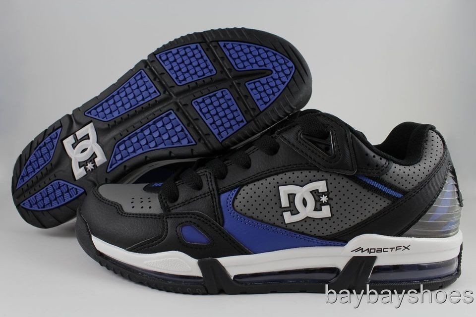 DC VERSAFLEX BLACK/ROYAL BLUE/BATTLESHI​P GRAY/WHITE SKATE TRAVIS 