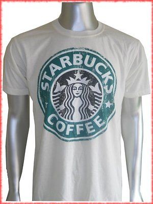   Shirt, Sz M,Starbucks Coffee Casual Club Vintage Print,,soft cotton