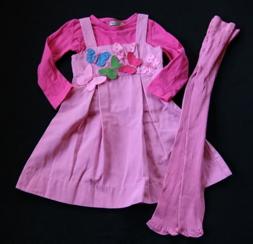 lola et moi butterfly dress pink shirt tight 2 3 2t 3t