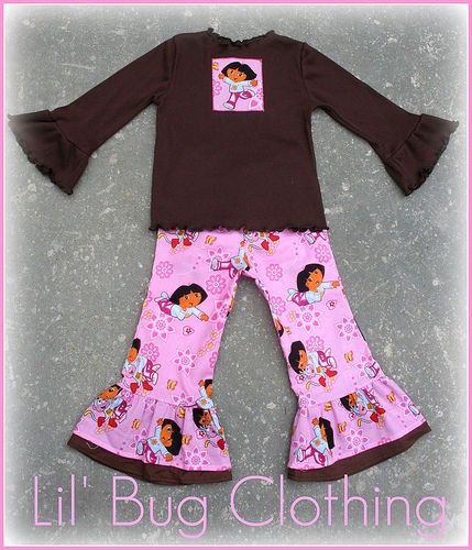 custom pink dora pant tee birthday outfit