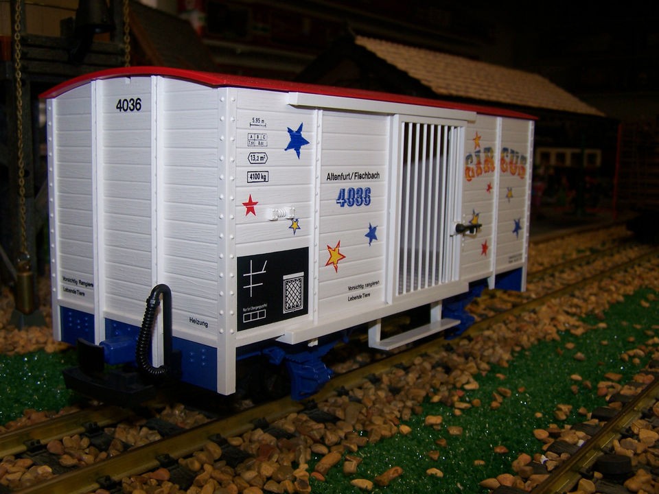 LGB G SCALE CIRCUS CABOOSE DUAL QUAD LED LIGHTING + LGB STEEL SPOKE 