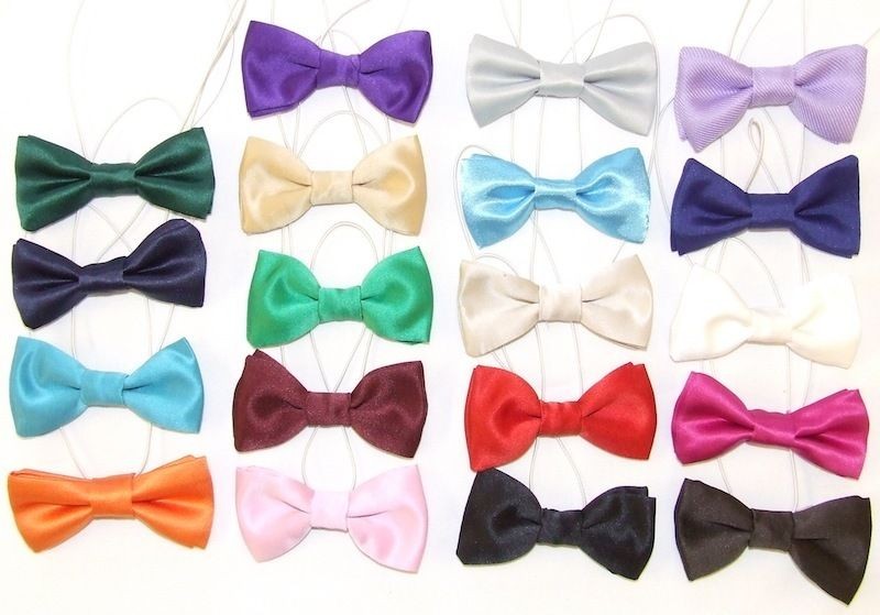 Childrens Boys Baby Satin Wedding Elastic Bow Tie