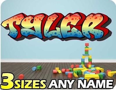 WALL STICKER ART PERSONALISED NAME GRAFFITI BOY BEDROOM GIRLS NURSERY 