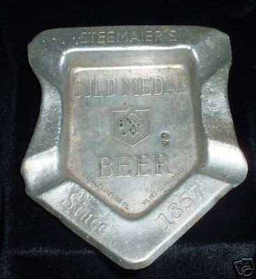 stegmaier s gold medal beer aluminum advertisingash tray time left