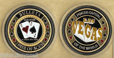 bullets pair card guard chip texas hold em 24 kt