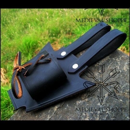 Broadsword Leather Sword Frog. Holster or belt holder BLACK