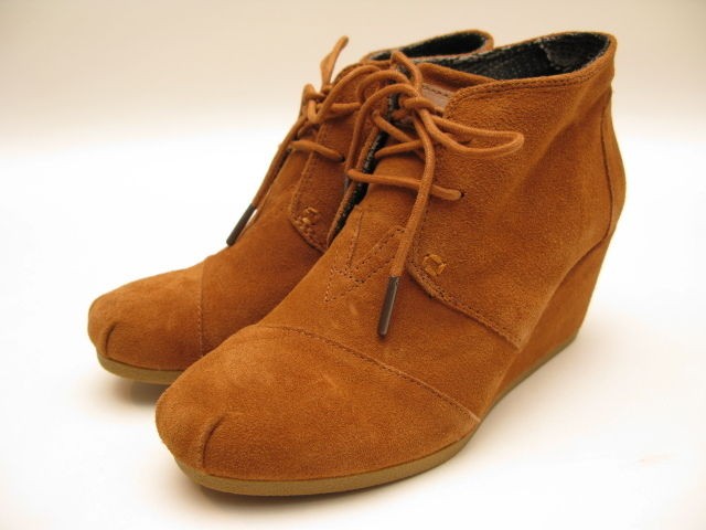 womens toms suede desert wedge chestnut