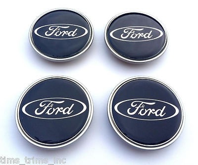 FORD WHEEL CENTRE CAPS BLUE FOCUS MONDEO FIESTA S MAX C BADGES 65mm