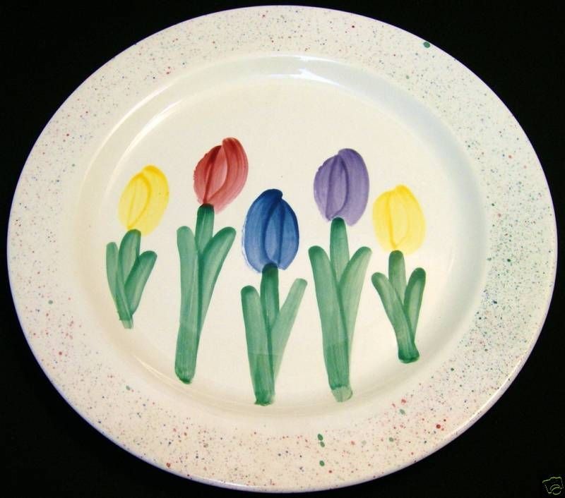 dinner plates ceramica quadrifoglio hp tulips crazing 