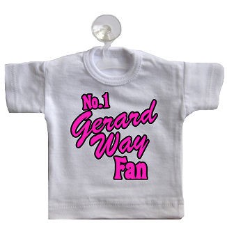 No 1 Gerard Way Fan Mini T Shirt for Car Window CHOOSE ANY TEXT Secret 