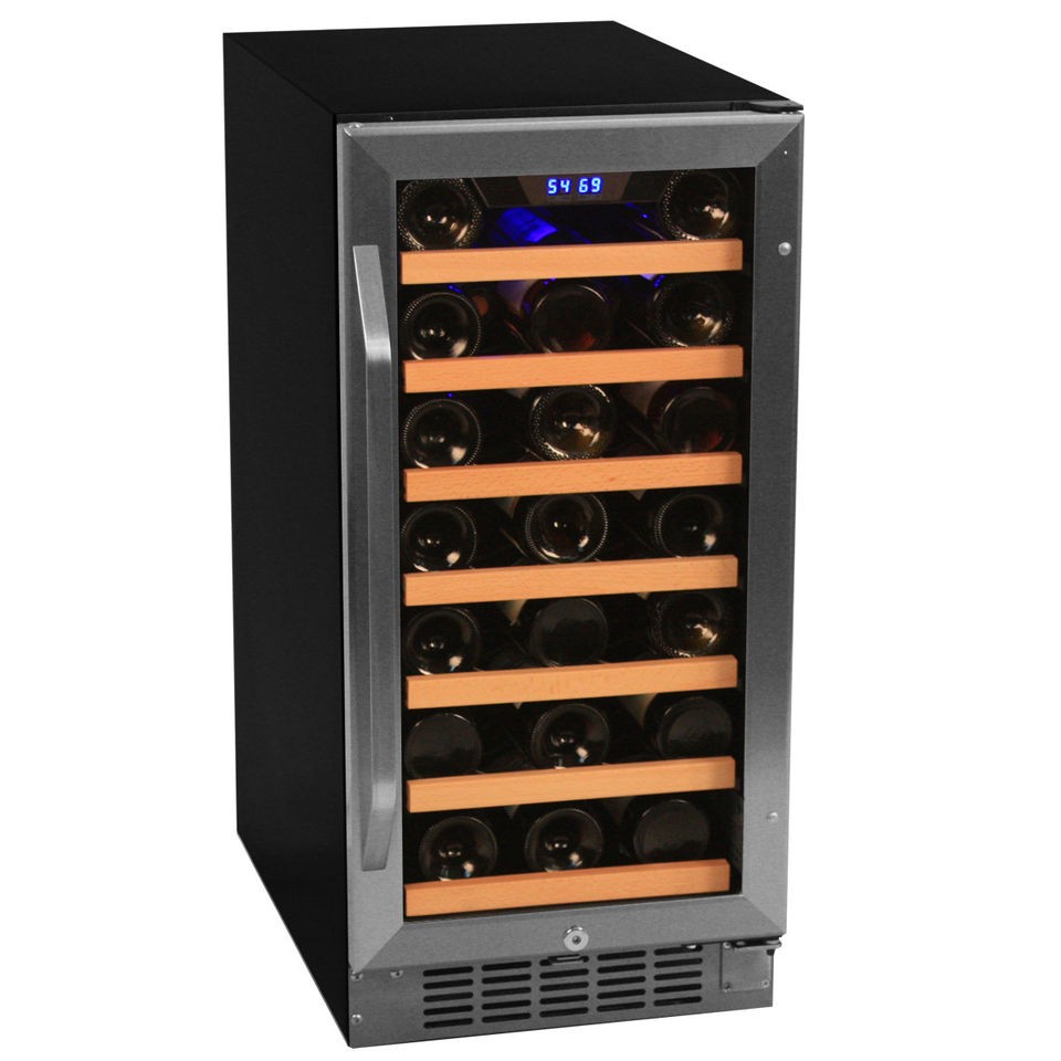   Bottle Built In Wine Cooler   Stain   30 Bottle Built In Wine Cooler