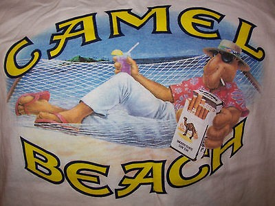 NOS~R J REYNOLDS JOE CAMEL CIGARETTES T SHIRT~BEACH~​XL~SUMMER 1991 