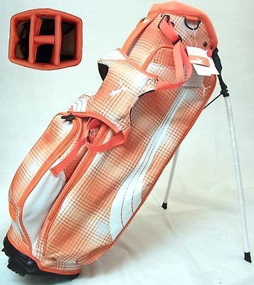 NEW Puma Golf Formation Lightweight Stand / Carry Bag Orange Plaid 