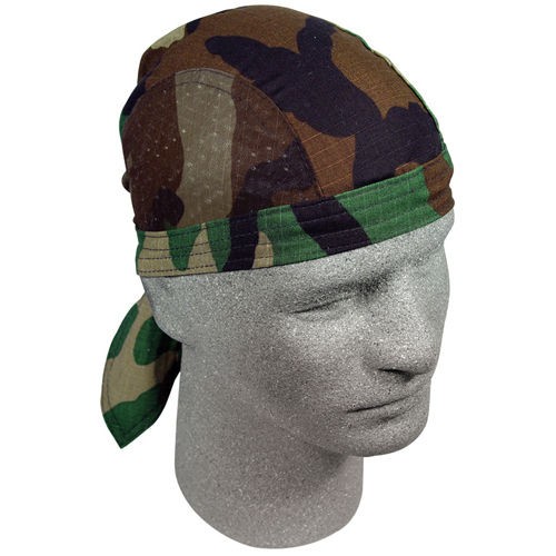 WOODLAND CAMOUFLAGE VENTED COTTON FASHIONABLE ADJUSTABLE BANDANA 