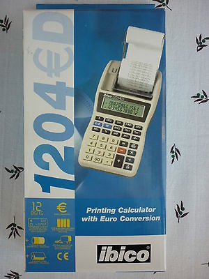 PRINTING CALCULATOR IBICO 1204 IBICO with EURO CONVERSION